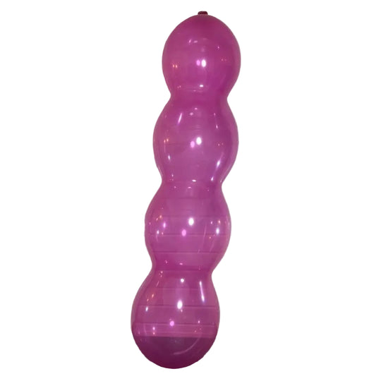 Ribshi9p balloon. A magenta colored airship balloon with four bumps.